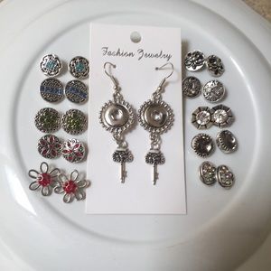 Cute interchangeable Snap Earrings & 20 Snaps!